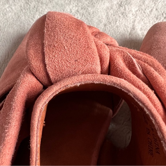Jeffrey Campbell Cyrus Bow Suede Leather Slip-On Block Heel Mules Rose Pink 8.5 - Picture 8 of 15